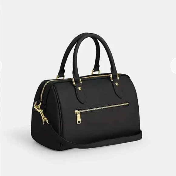 Coach Black Rowan Satchel Handbag - Picture 3 of 8
